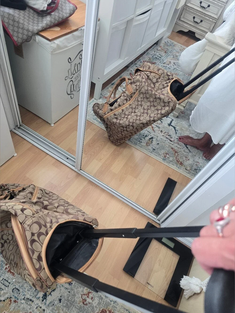 Coach Signature Canvas Satchel in Tan/Brown